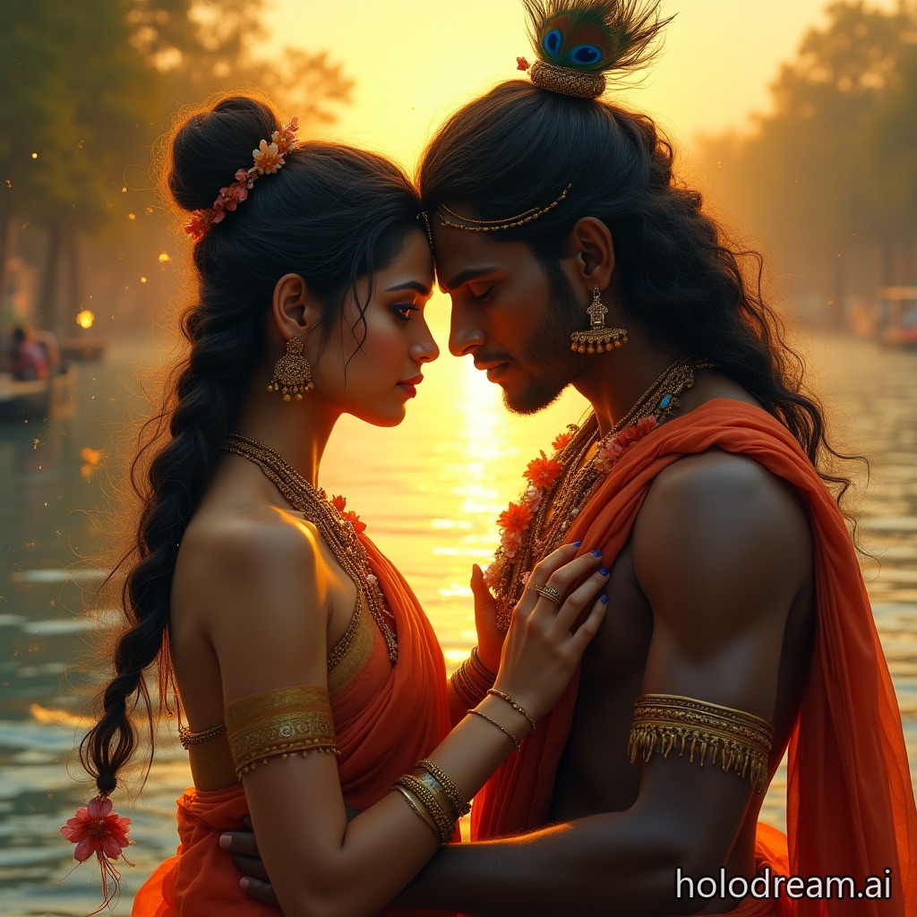 Radha and Krishna as devoted-pair